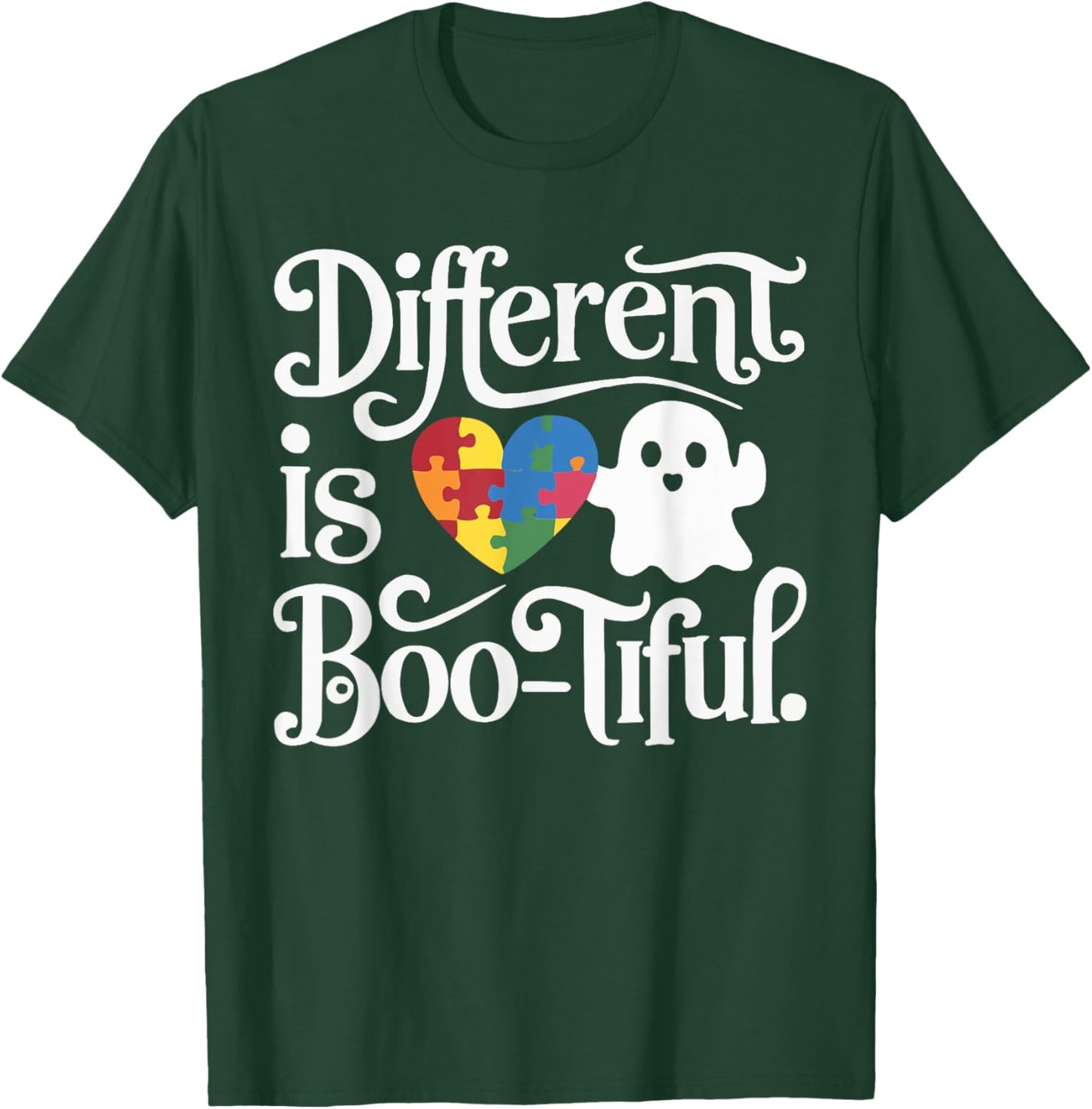 Support Autism Halloween Spooky Autistic Trick Or Treat T-Shirt - T-Shirt | Forest