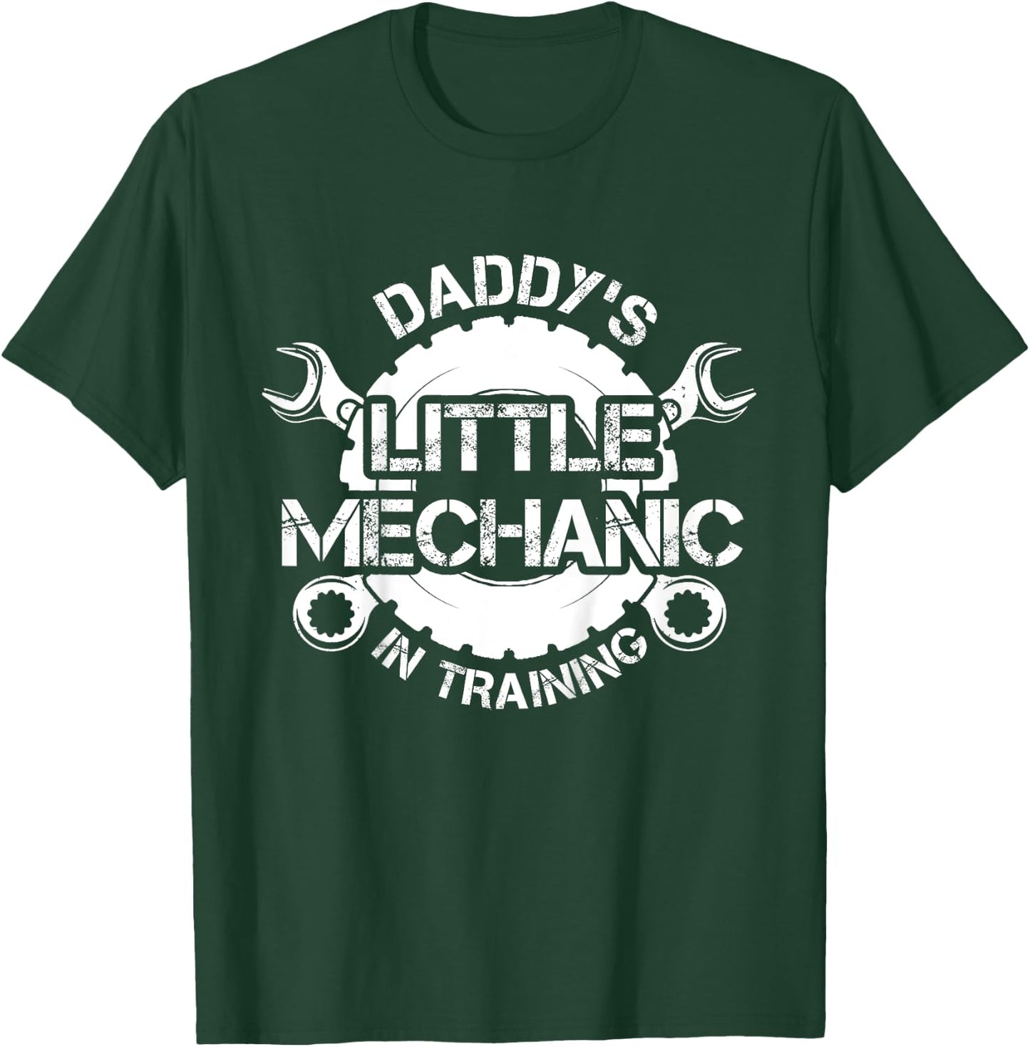 Daddy's Little Mechanic In Training Kids Proud Dad Mechanic T-Shirt - T-Shirt | Forest
