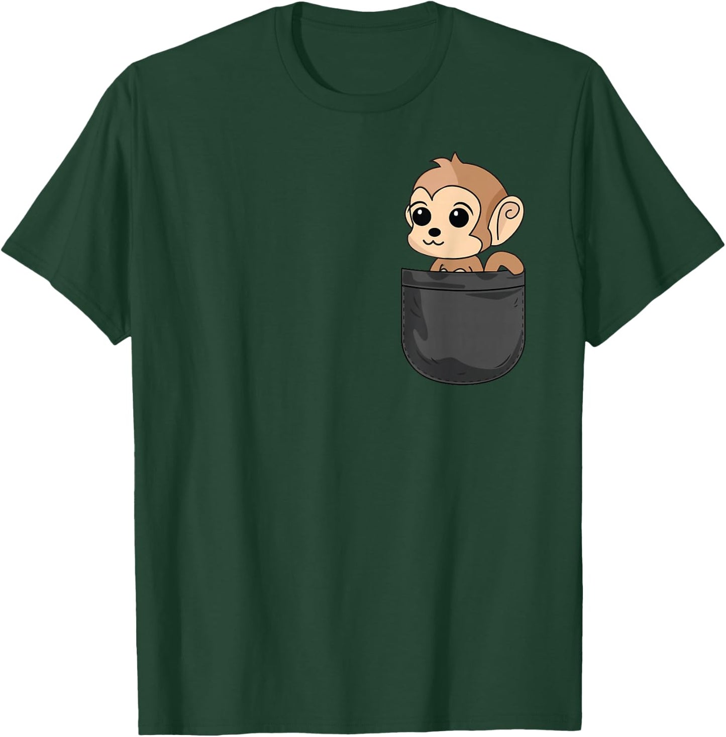 Monkey In Pocket Funny Animal Lover Gift T-Shirt - T-Shirt | Forest