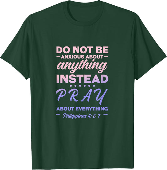 Philippians 4: 6-7, Gift & Men, Christian T-Shirt - T-Shirt | Forest