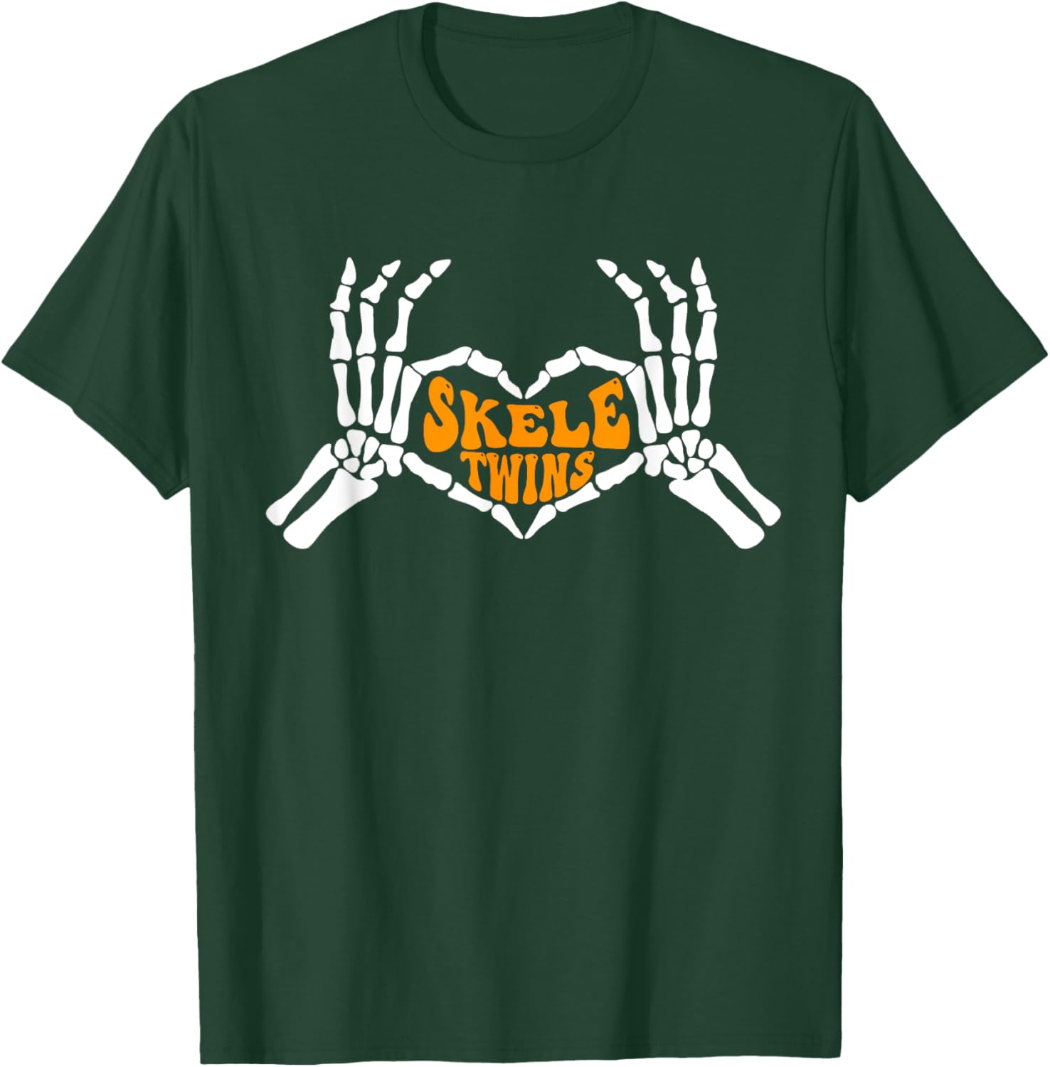 Twins Halloween Matching Skeletwins Funny Dancing Skeletons T-Shirt - T-Shirt | Forest