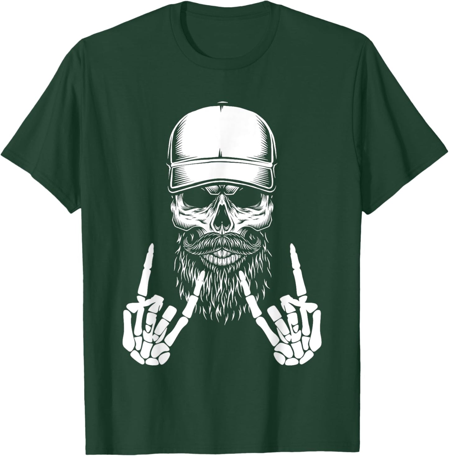 Cool Halloween Punk Rock Skeleton Cap Skater Rocker Skell T-Shirt - T-Shirt | Forest