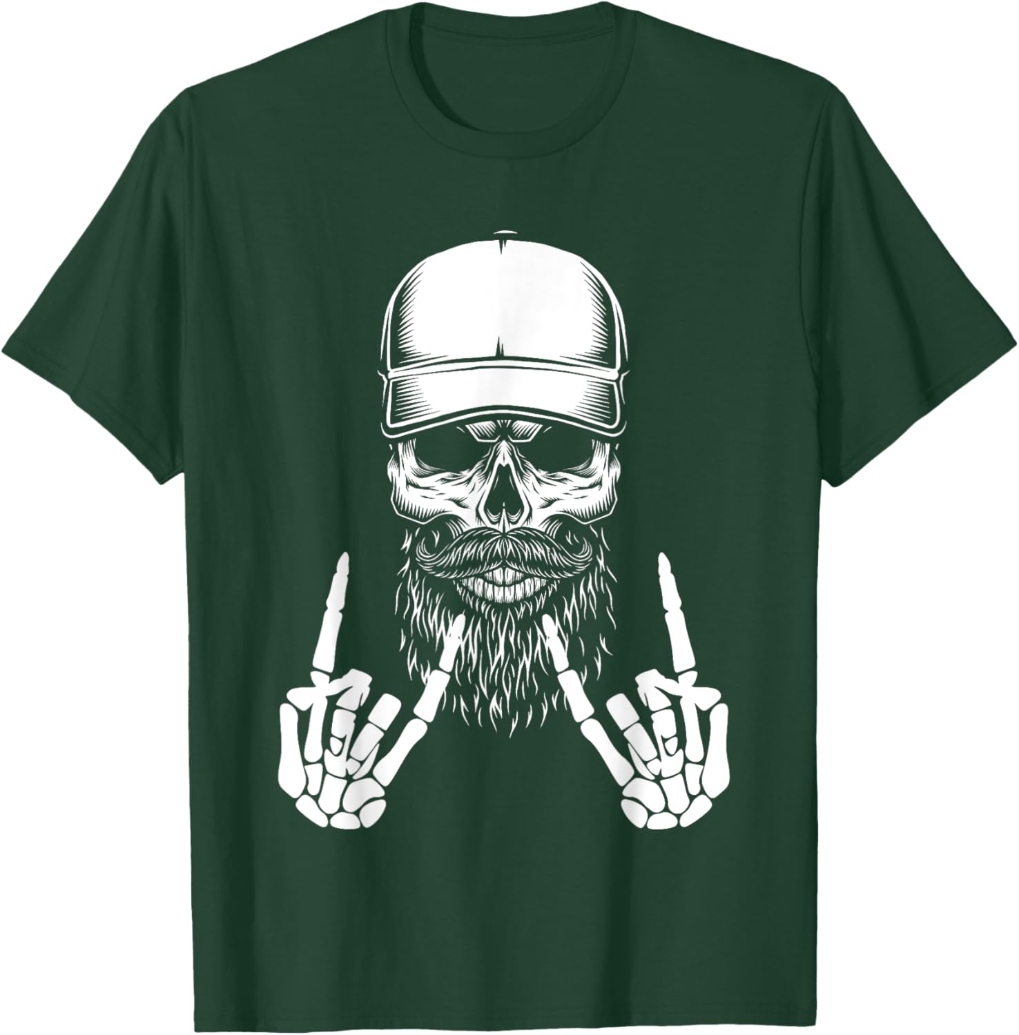 Cool Halloween Punk Rock Skeleton Cap Skater Rocker Skell T-Shirt - T-Shirt | Forest
