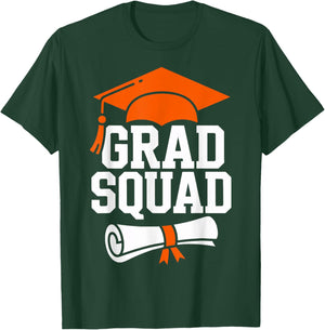 Grad Squad Senior Graduation 2024 Academic Finish T-Shirt - T-Shirt | Forest