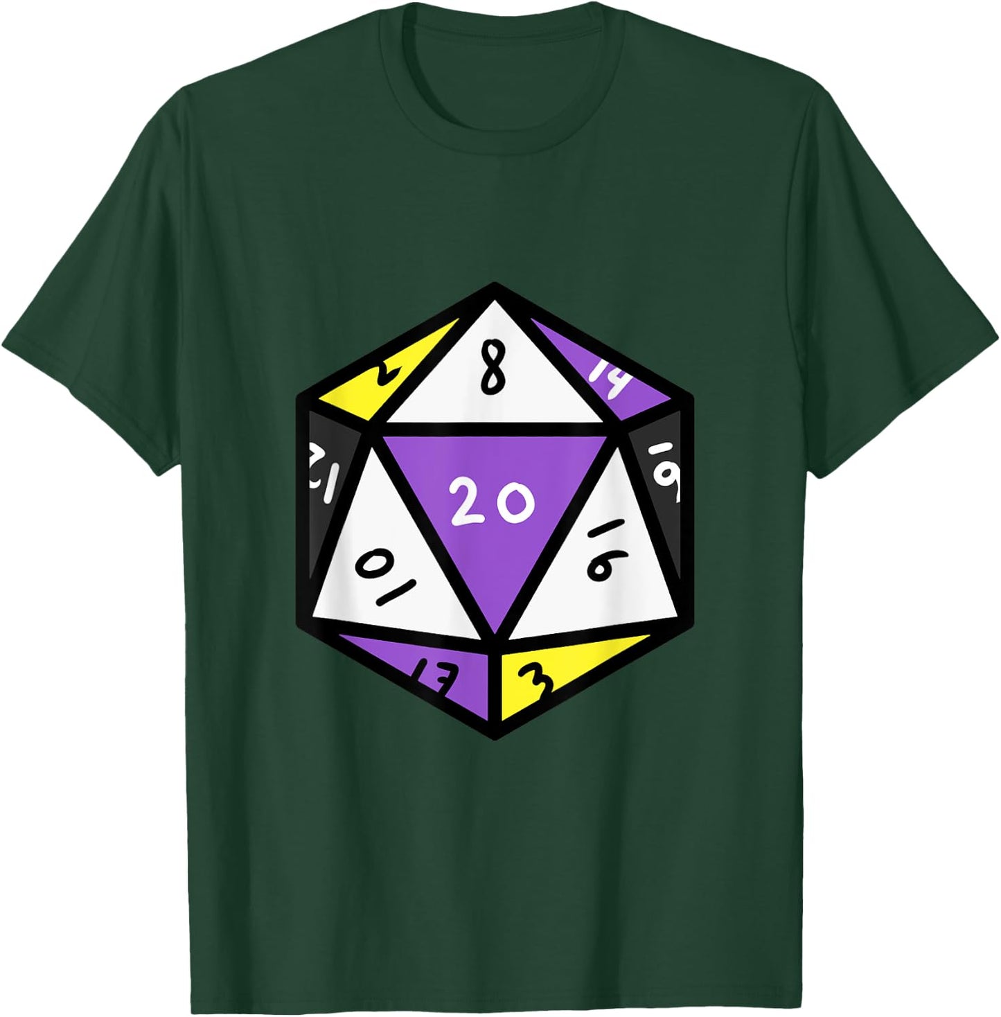 Nonbinary Pride Dice Nonbinary T-Shirt - T-Shirt | Forest