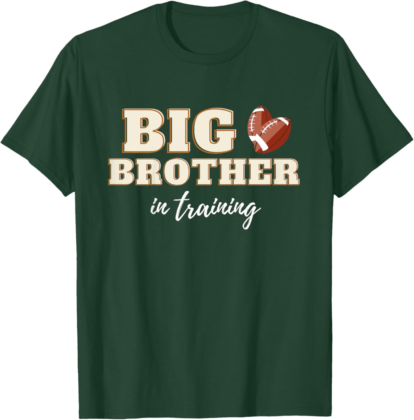 Kids Big Brother In Training Shirt Football Boy Pregnancy Reveal T-Shirt - T-Shirt | Forest