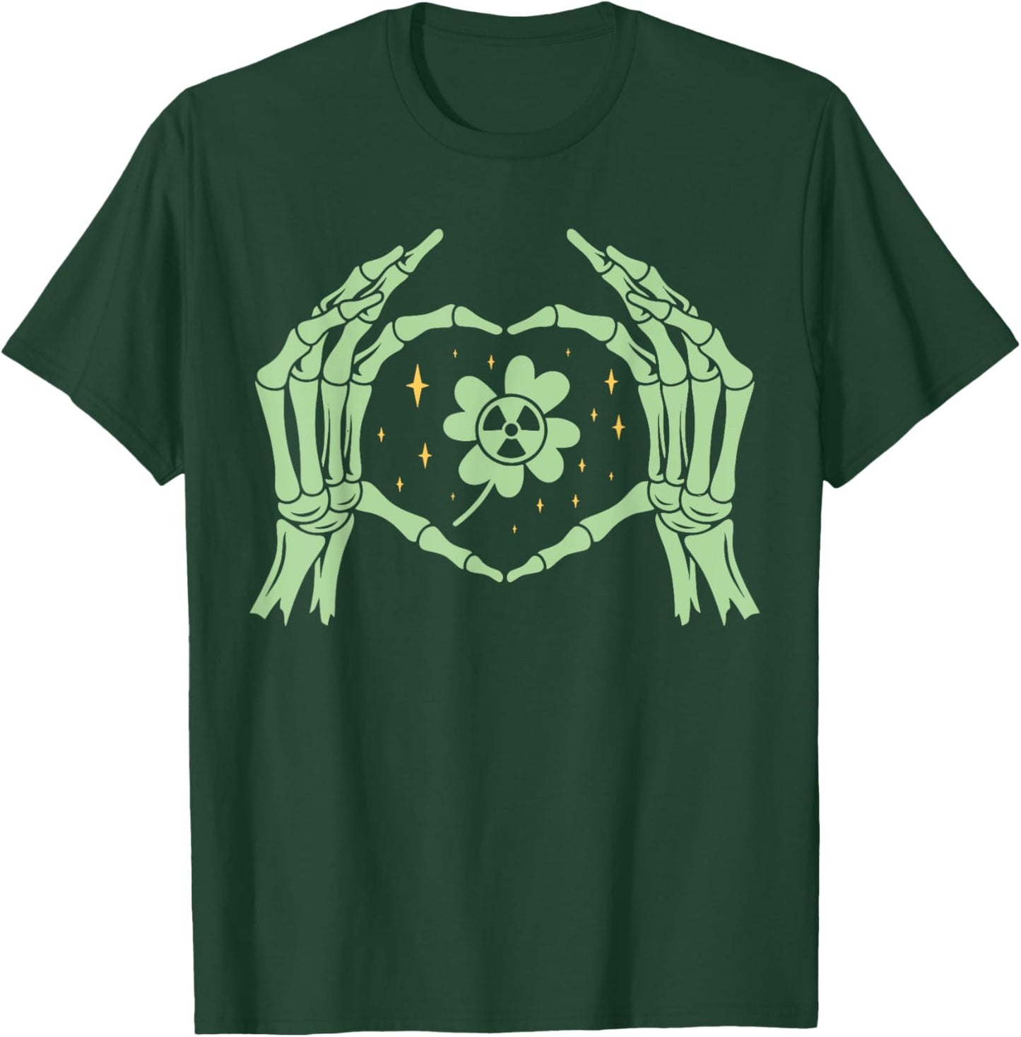 Radiology St. Patrick's Day Shamrock Skeleton Hand Xray Tech T-Shirt - T-Shirt | Forest