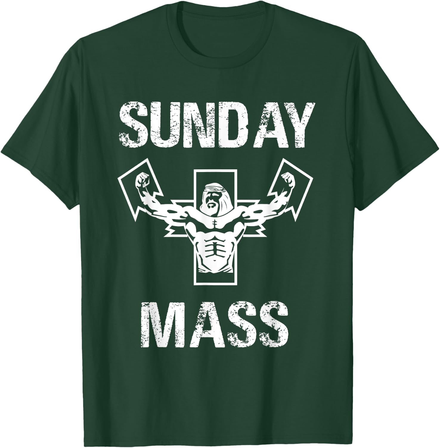Sunday Mass - Jesus Gym Shirt T-Shirt - T-Shirt | Forest