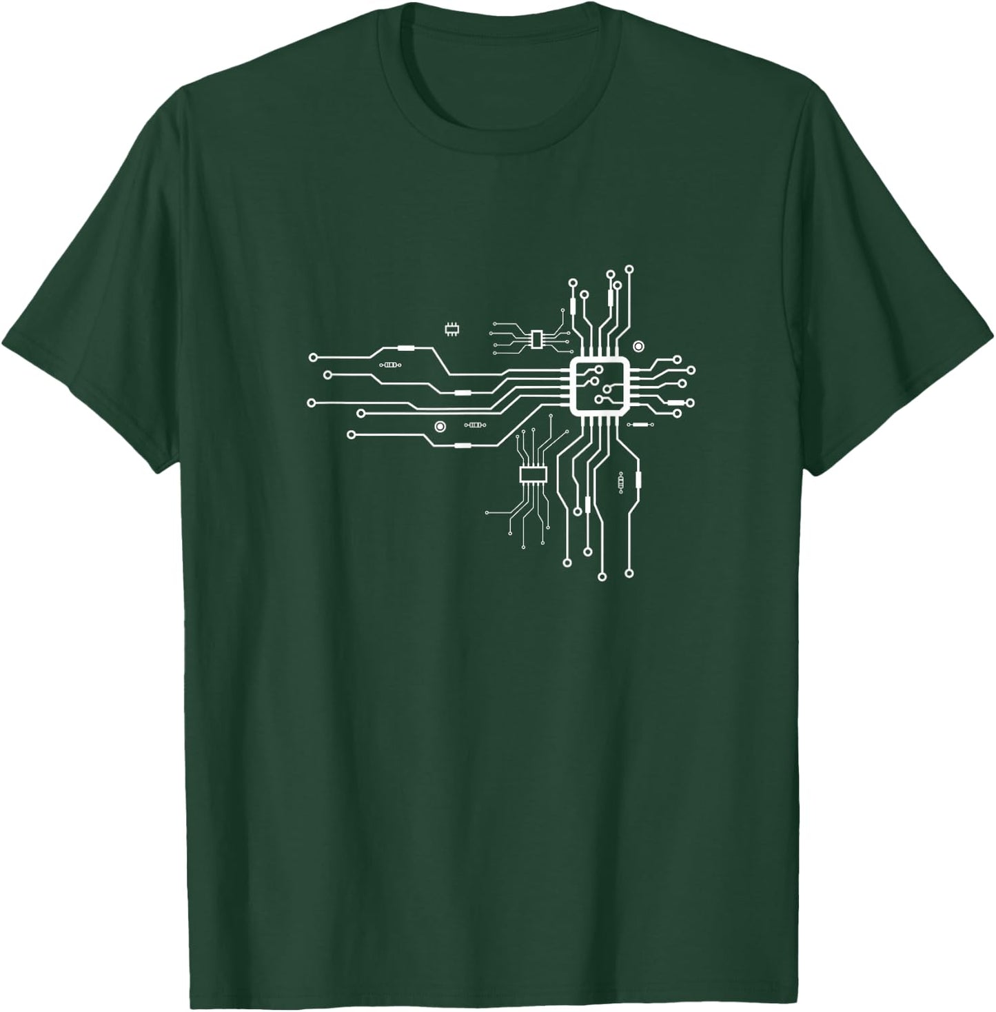 CPU Heart Shaped Electronic Chipset Board Engineer T-Shirt - T-Shirt | Forest