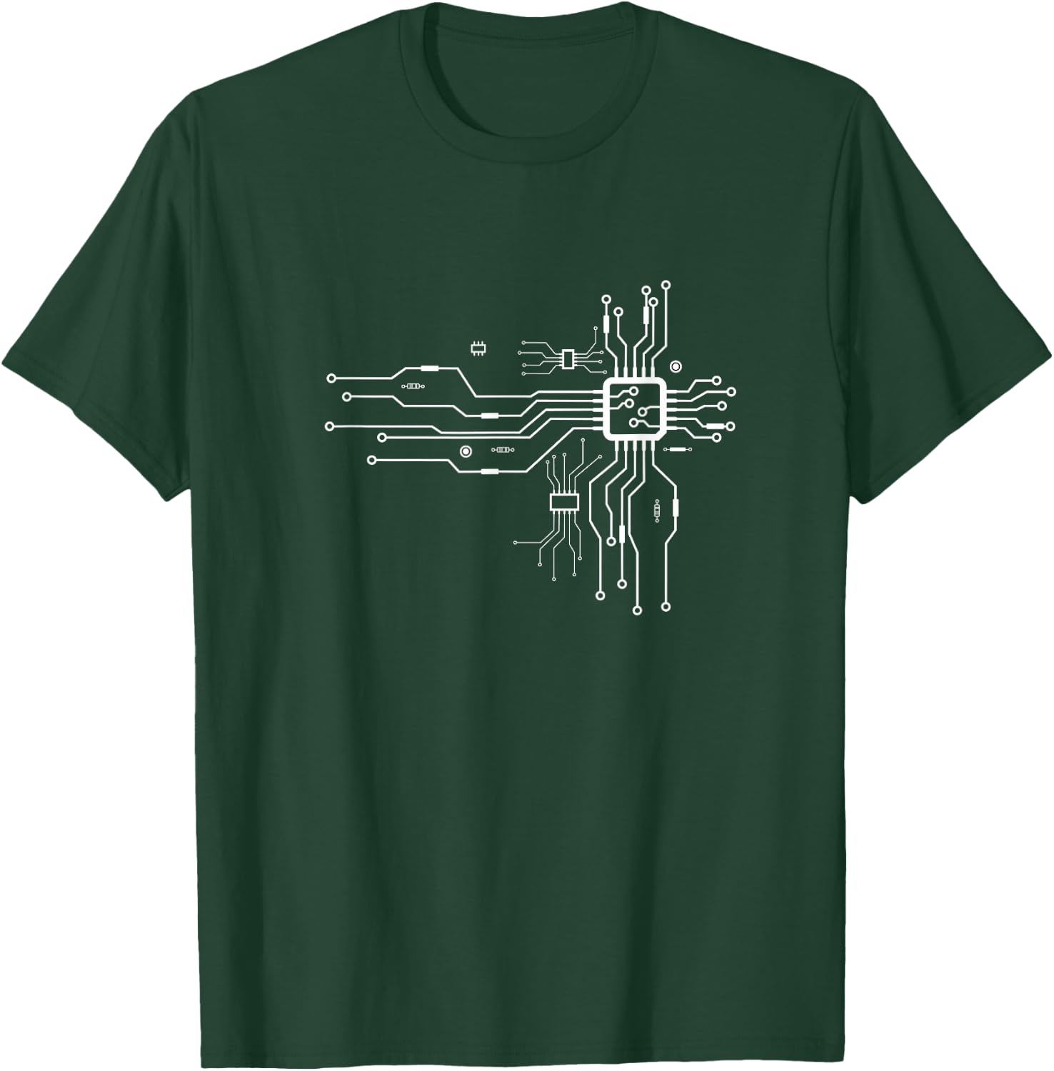CPU Heart Shaped Electronic Chipset Board Engineer T-Shirt - T-Shirt | Forest