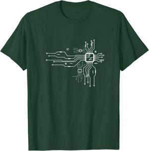 CPU Heart Shaped Electronic Chipset Board Engineer T-Shirt - T-Shirt | Forest