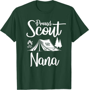 Proud Scout Nana Camping Scouting Tent Scout Mom Leader T-Shirt - T-Shirt | Forest