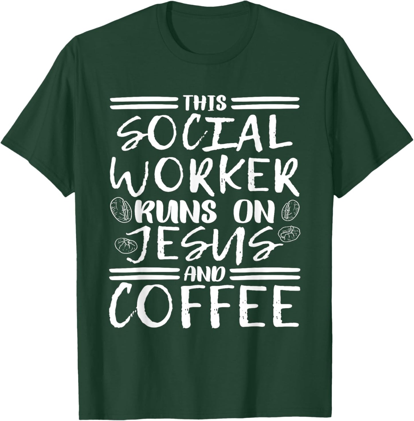 This Social Worker Runs On Jesus, Christian Social Worker T-Shirt - T-Shirt | Forest