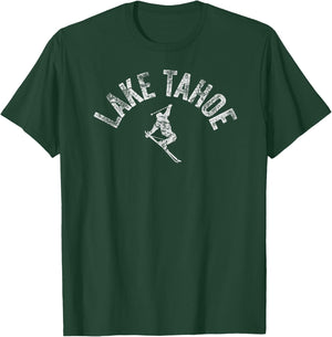 Ski Lake Tahoe CA Alpine Ski Vintage Ski Tahoe CA Pro Skiing T-Shirt - T-Shirt | Forest