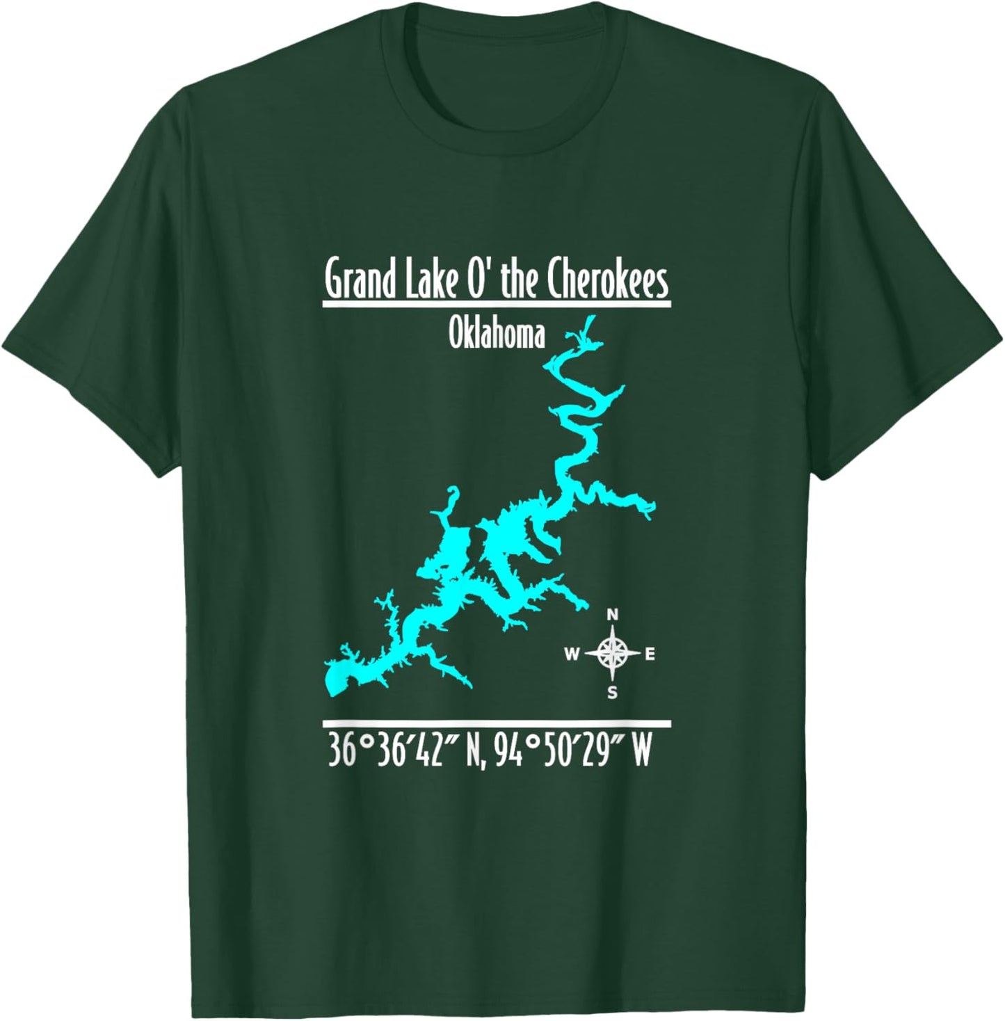 Modern Grand Lake of the Cherokees - Oklahoma T-Shirt - T-Shirt | Forest