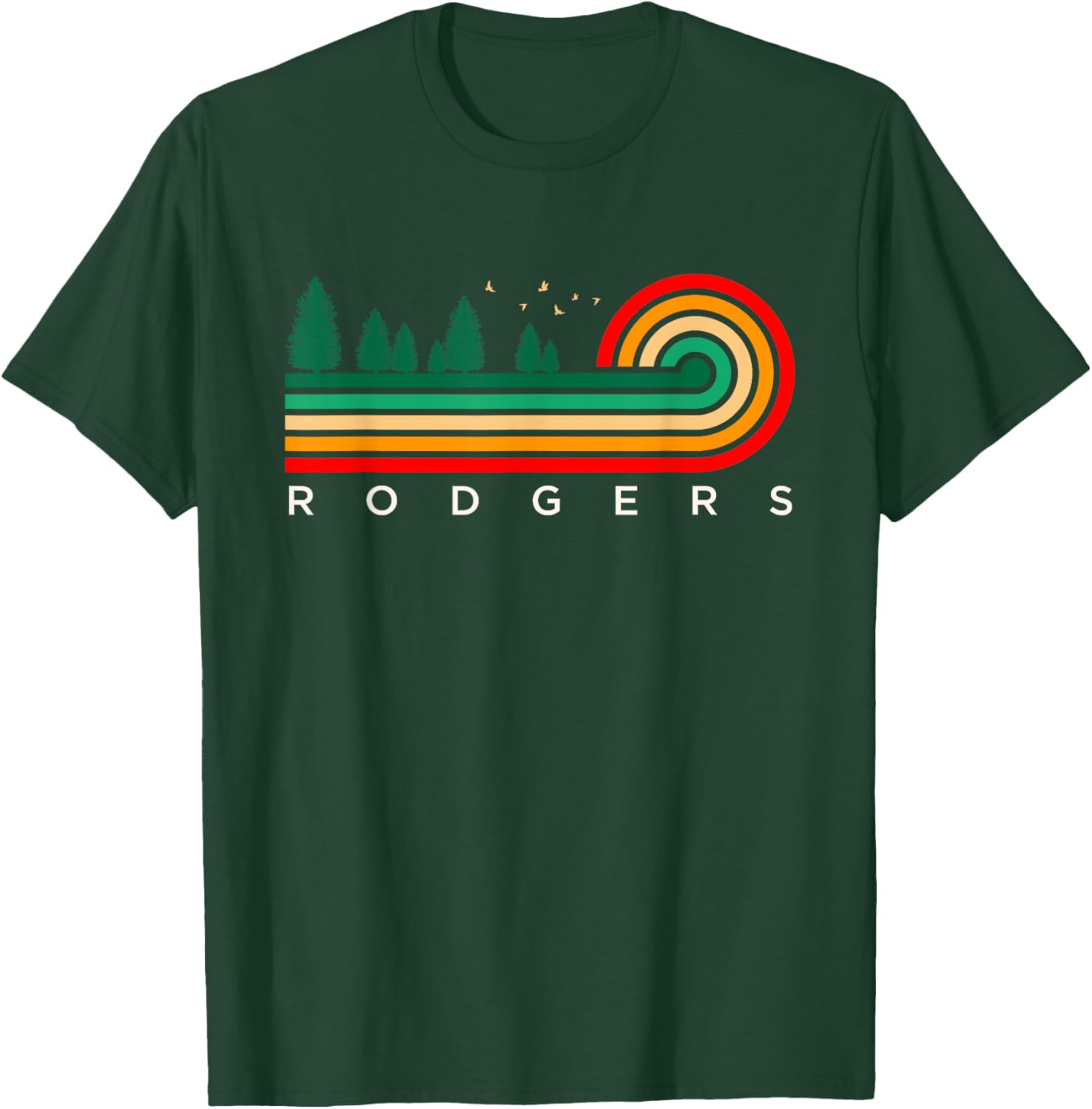 Evergreen Vintage Stripes Rodgers, South Carolina T-Shirt - T-Shirt | Forest