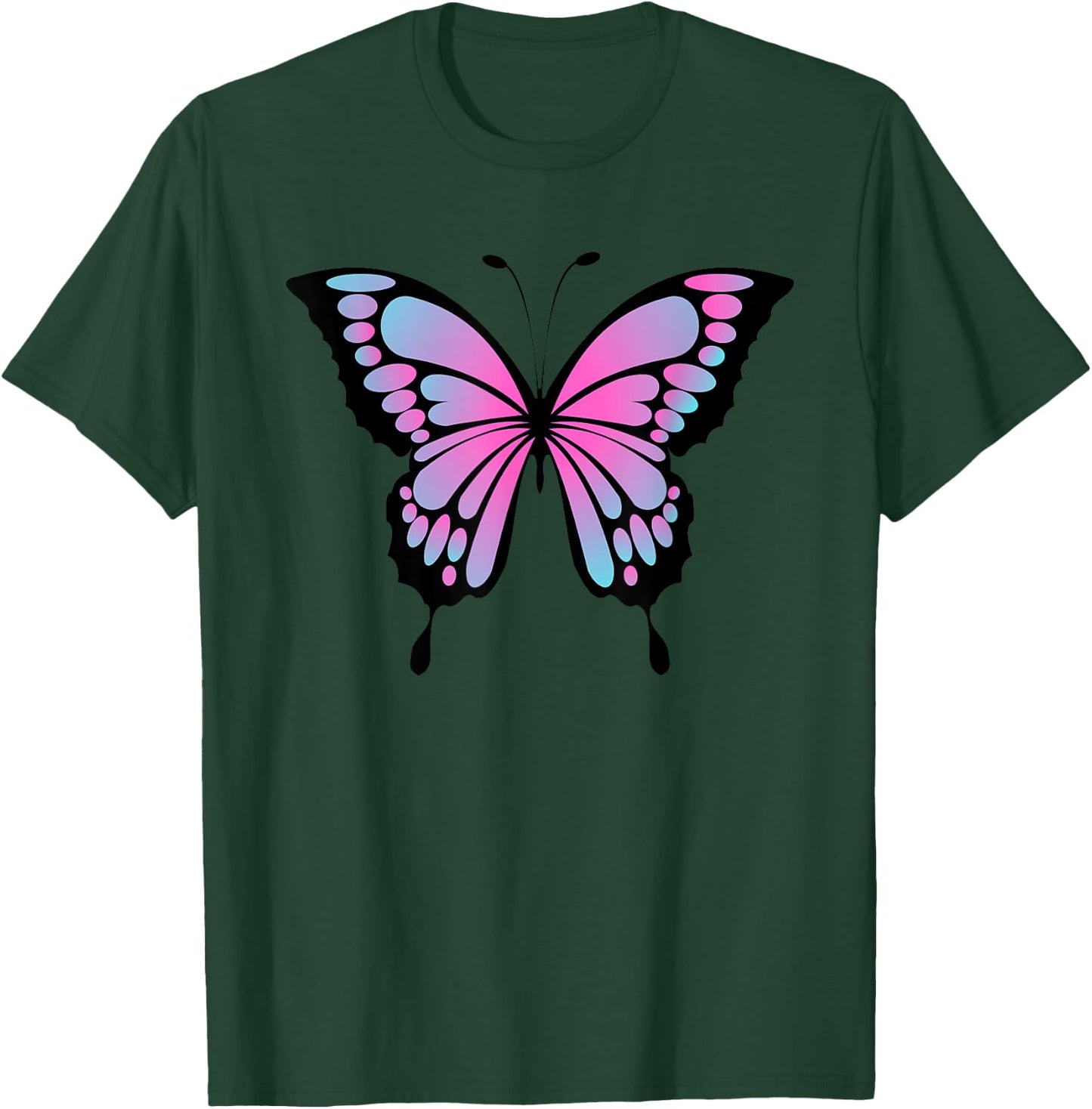 Radiant Pink and Blue Butterfly T-Shirt - T-Shirt | Forest