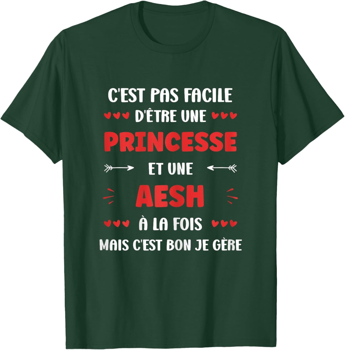 Start Occupation aesh Humour girl princess aesh , Black, Female X-Small T-Shirt - T-Shirt | Forest