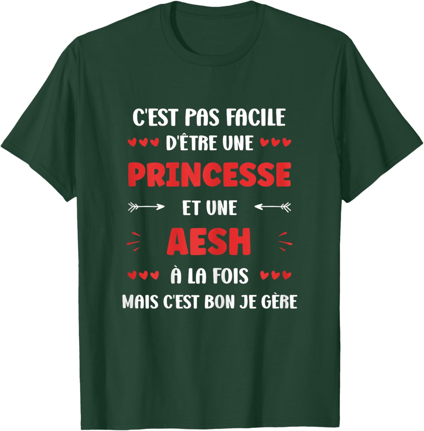 Start Occupation aesh Humour girl princess aesh , Black, Female X-Small T-Shirt - T-Shirt | Forest