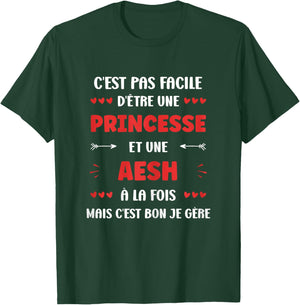 Start Occupation aesh Humour girl princess aesh , Black, Female X-Small T-Shirt - T-Shirt | Forest