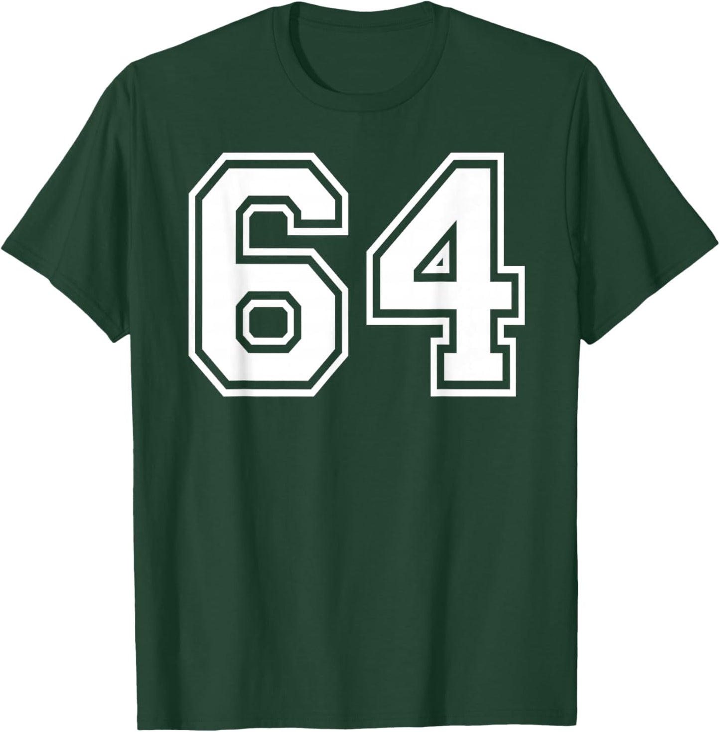 Sportgrafik mit der Zahl 64, Nummer 64, Teamsport, passend zum Gymnastik-Design T-Shirt - T-Shirt | Forest