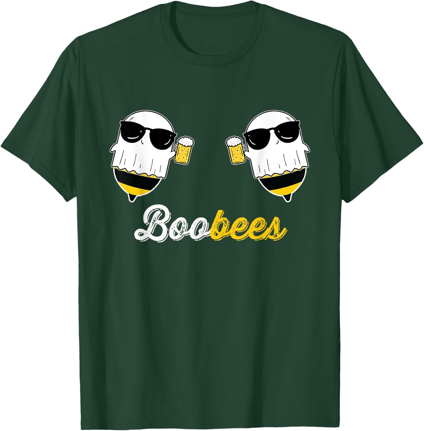 Boo Bees Halloween Costume Cute Ghost drinking Beer Funny T-Shirt - T-Shirt | Forest