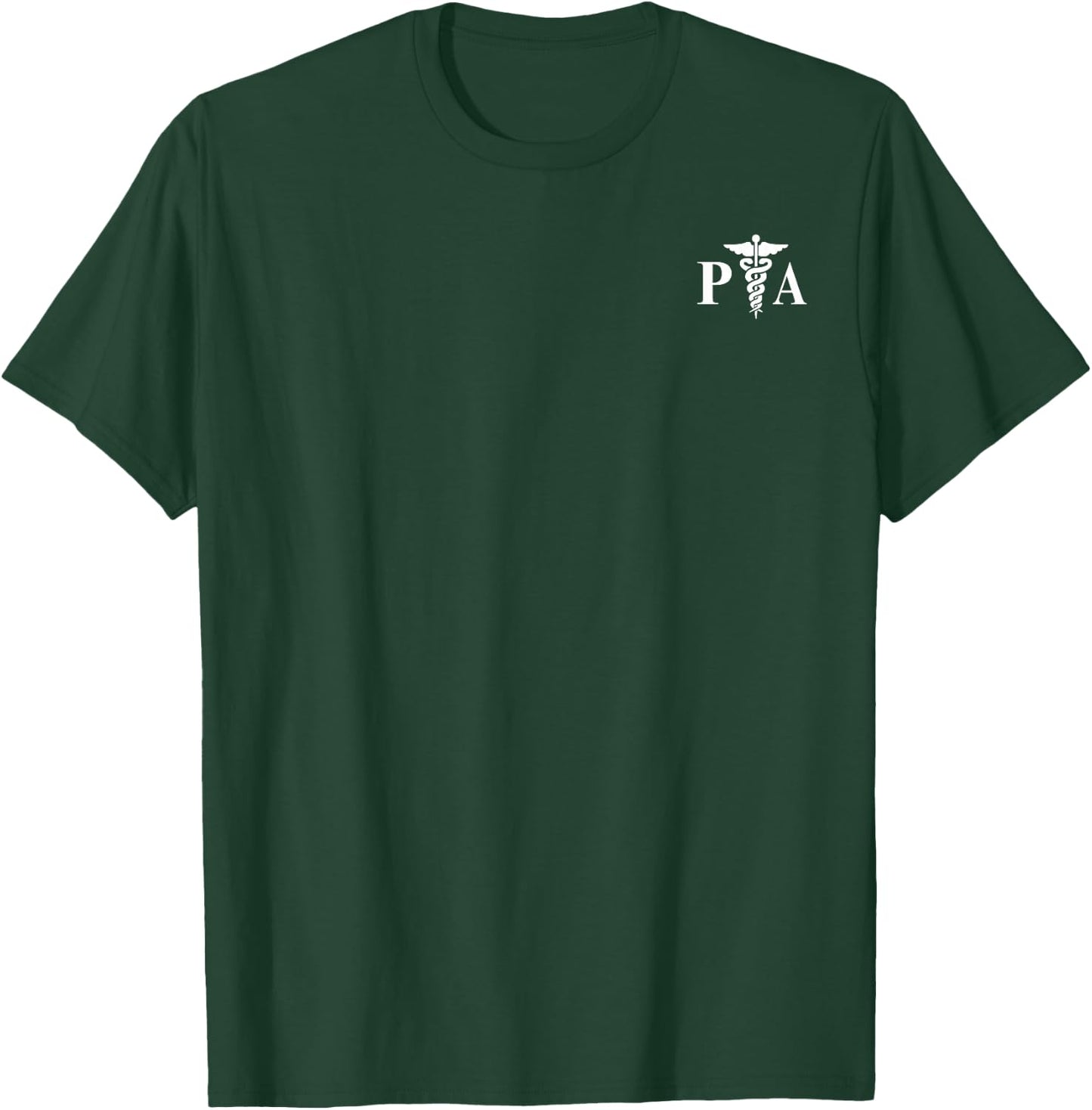 Medical Gear PA Physicians Assistant Caduceus Symbol - Men's Adults - Black - Small - Short Sleeve - Crew Collar - Classic Fit - Imported T-Shirt - T-Shirt | Forest