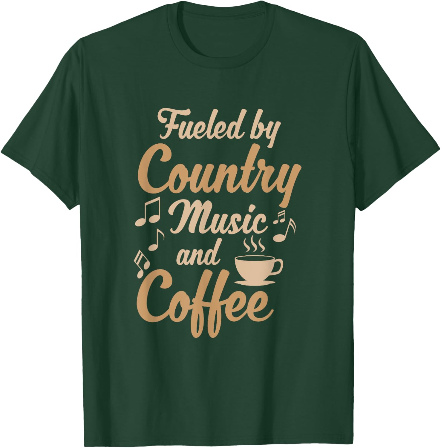Musician Clothing Gifts Women Men Country Music And Coffee T-Shirt - T-Shirt | Forest