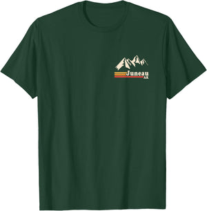 Retro Juneau Alaska AK Mountain T-Shirt - T-Shirt | Forest