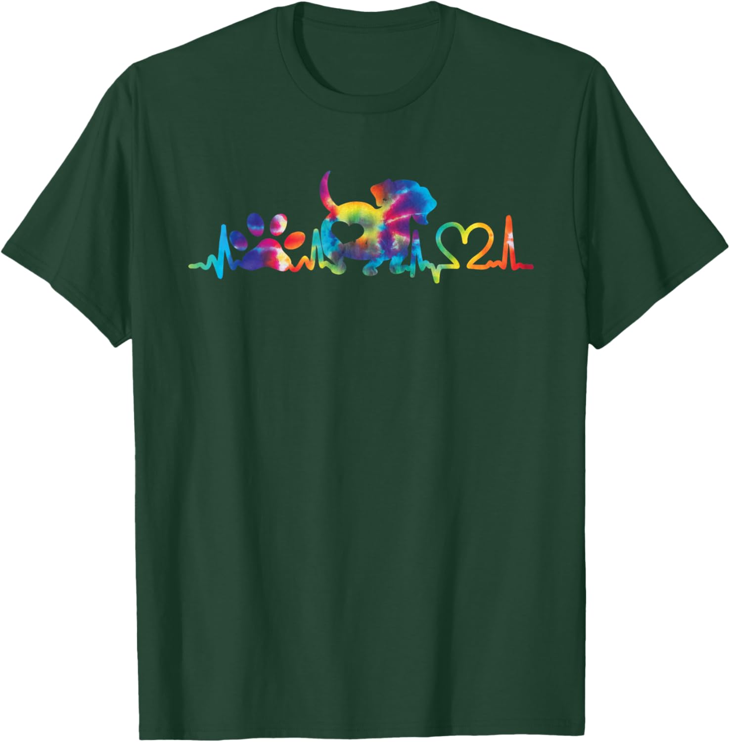 Tie Dye Dachshund - Wiener Dog Owner Animal Lover T-Shirt - T-Shirt | Forest