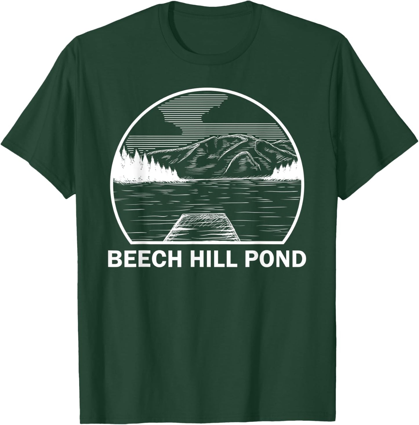 BEECH HILL POND MAINE Funny Fishing Camping Summer Gift Women Kids T-Shirt - T-Shirt | Forest
