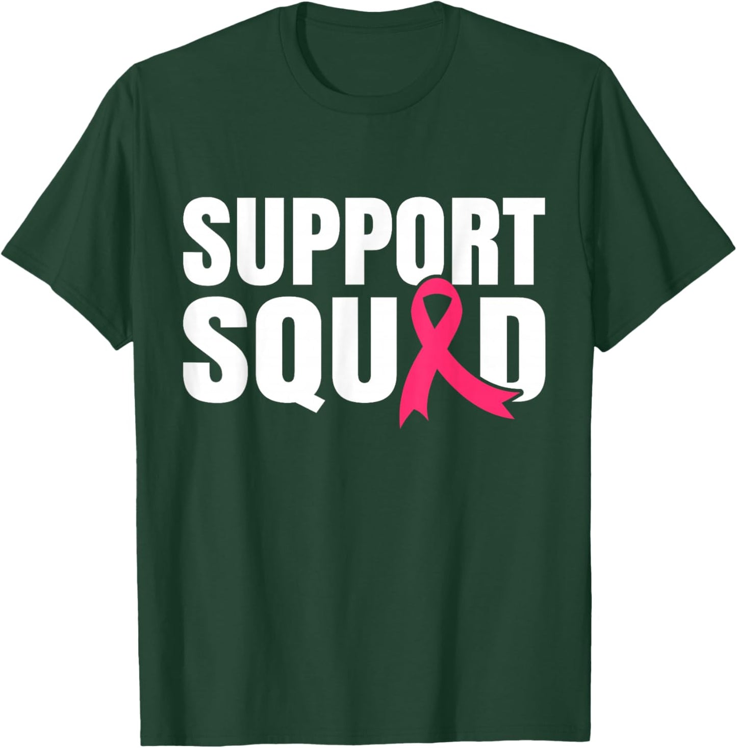 Breast Cancer Warrior Support Squad Breast Cancer Awareness T-Shirt - T-Shirt | Forest