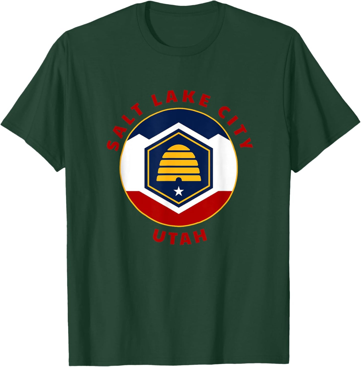 Salt Lake City Utah New UT Flag Beehive Vacation Souvenir T-Shirt - T-Shirt | Forest