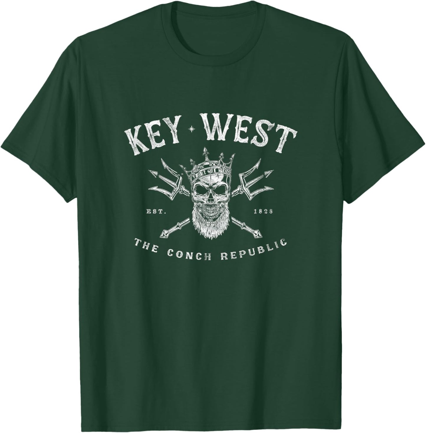 Key West Florida Vintage Poseidon Conch Republic T-Shirt - T-Shirt | Forest