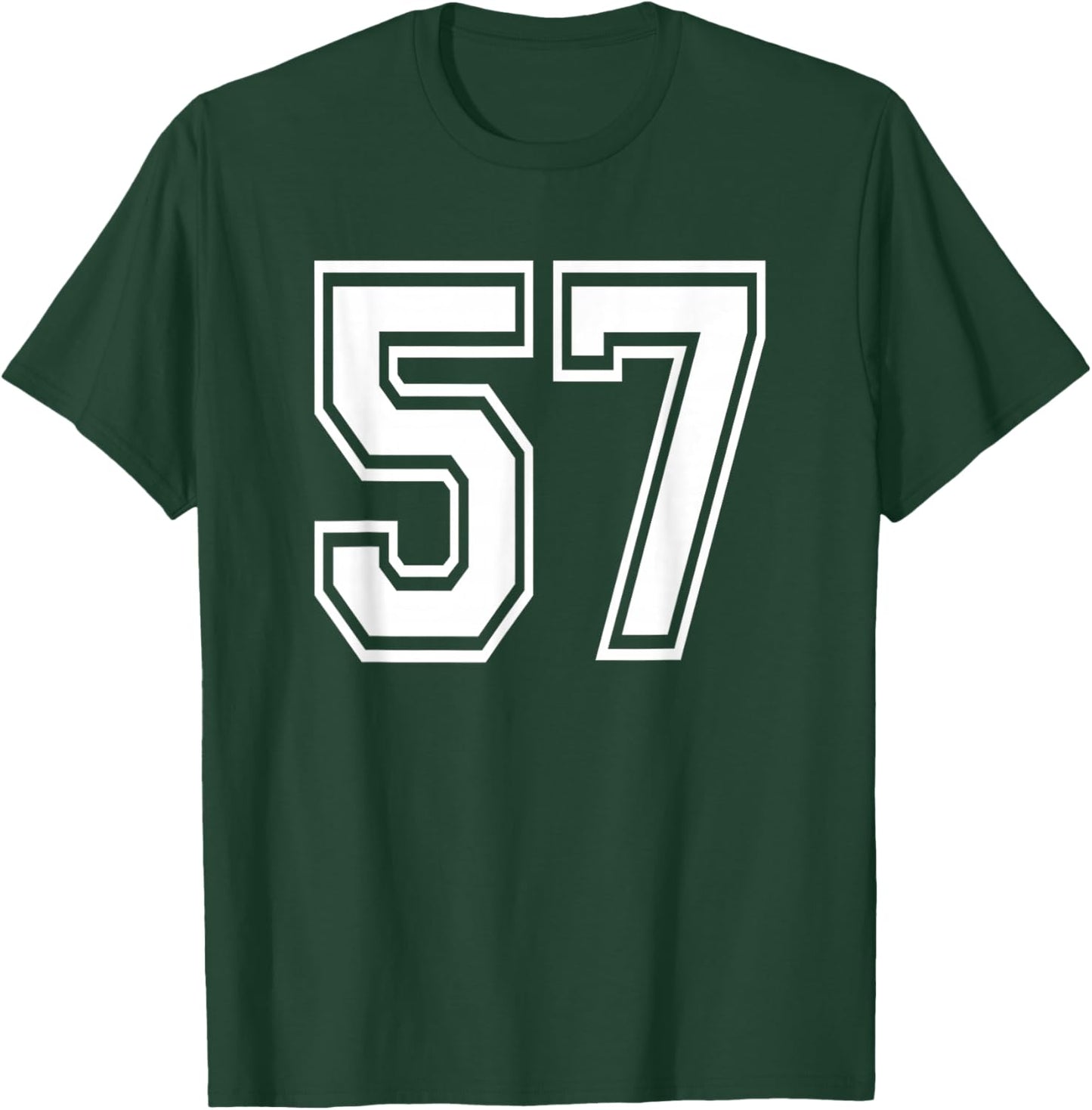 Number 57 Birthday Varsity Sports Team Jersey T-Shirt - T-Shirt | Forest