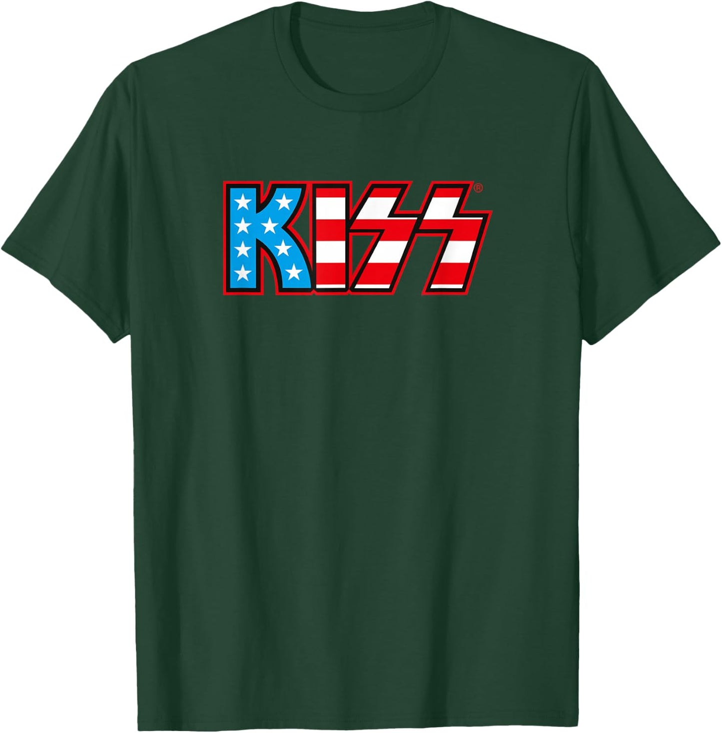 KISS child Classic KISS USA Logo T Shirt, Black, Small US T-Shirt - T-Shirt | Forest