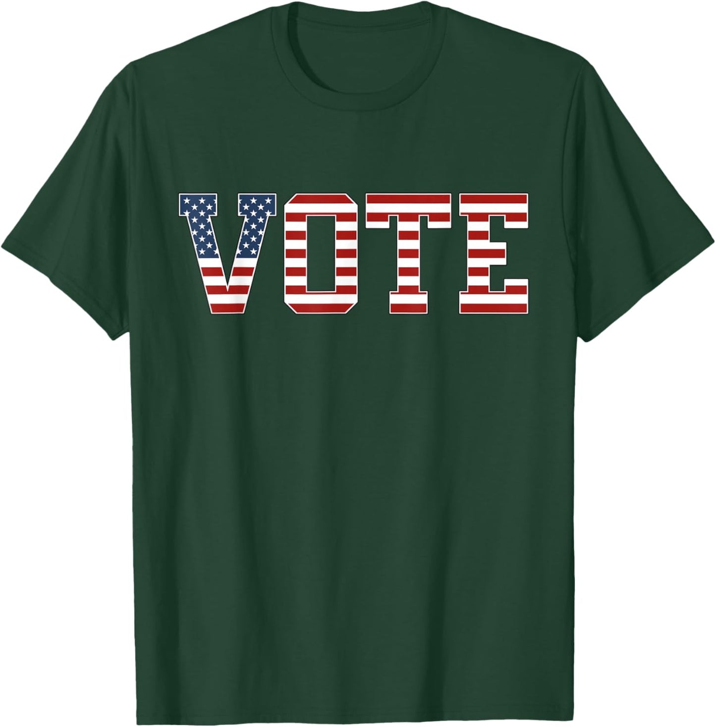 Vote Women Men Red White Blue American Flag 2024 Elections T-Shirt - T-Shirt | Forest