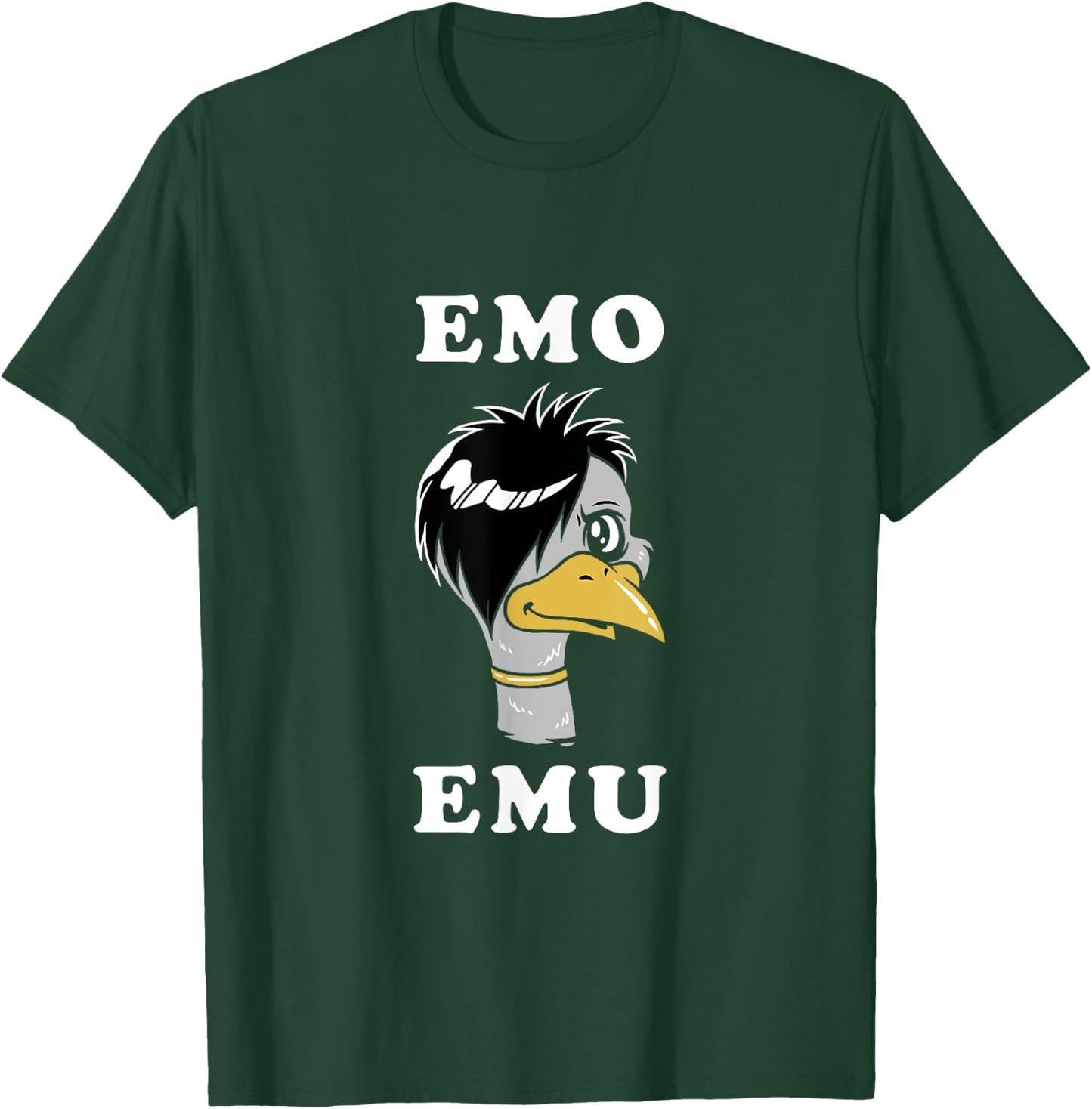 Emo Emu - Funny Metal Goth Emu Bird T-Shirt - T-Shirt | Forest