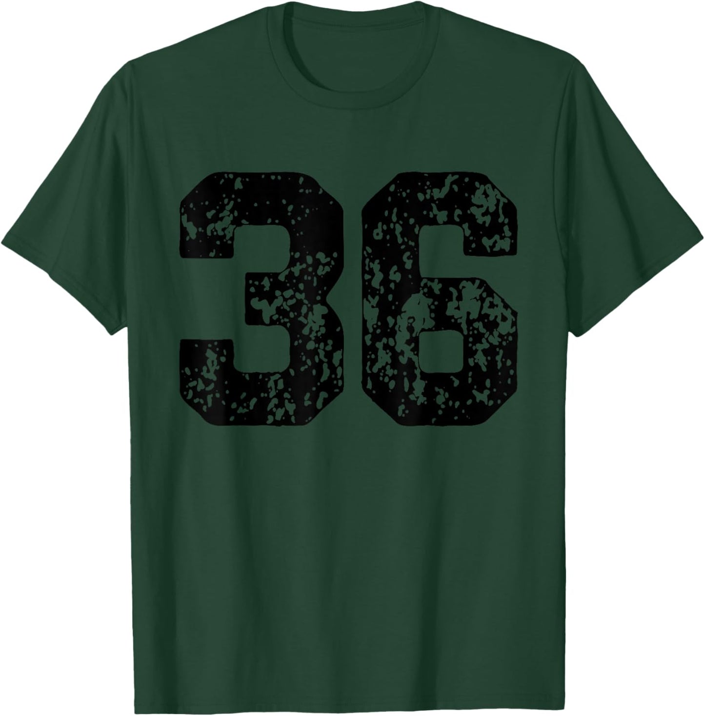 Number 36 Black Best Classic College Style Birthday Funny T-Shirt - T-Shirt | Forest