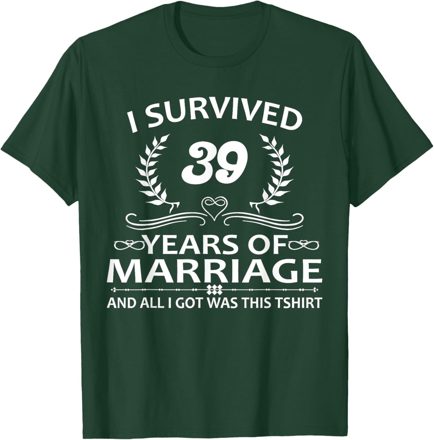 39th Wedding Anniversary Couples Husband Wife 39 Years T-Shirt - T-Shirt | Forest