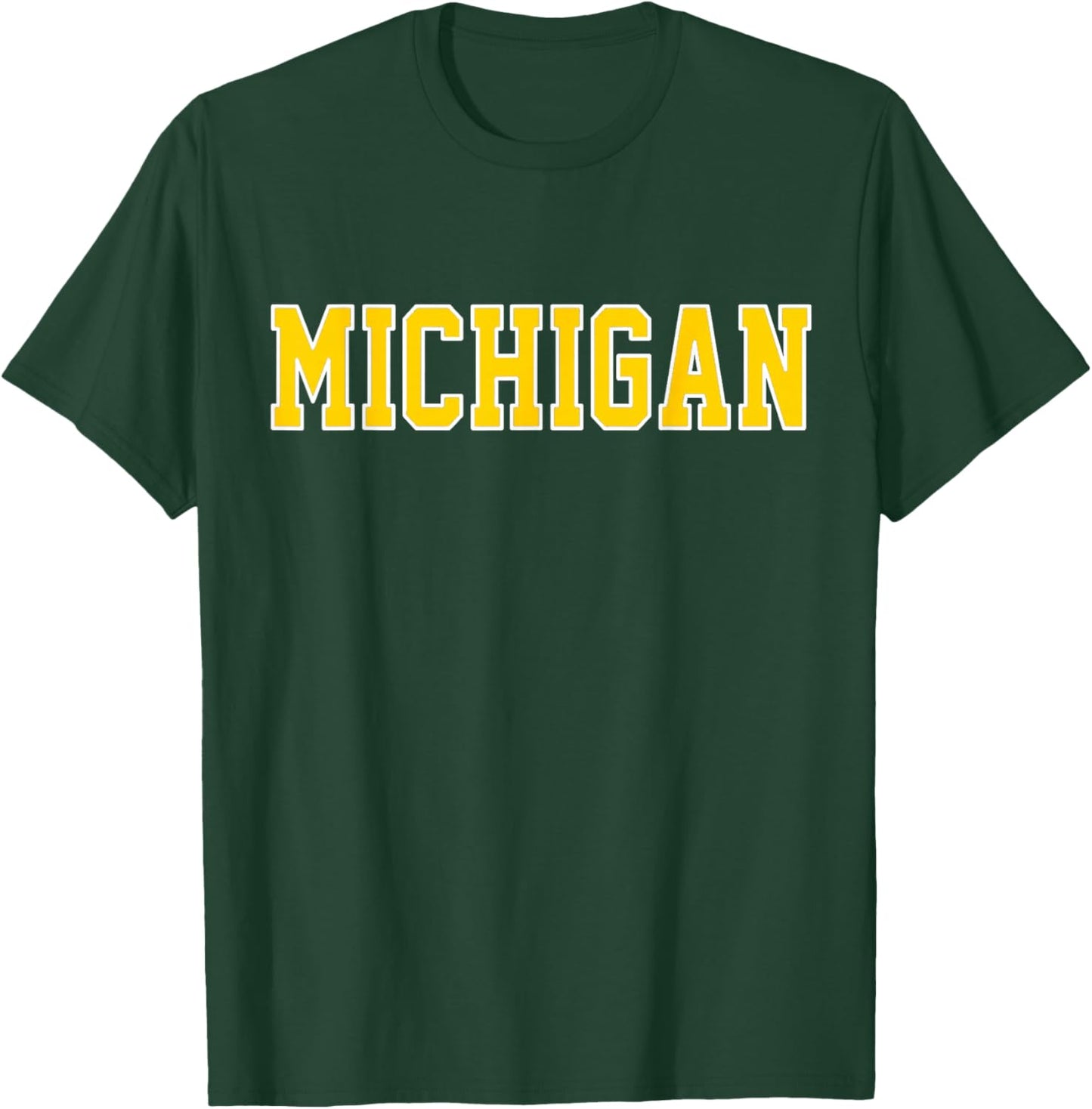 Vintage Michigan Men Michigan Women Retro Yellow T-Shirt - T-Shirt | Forest