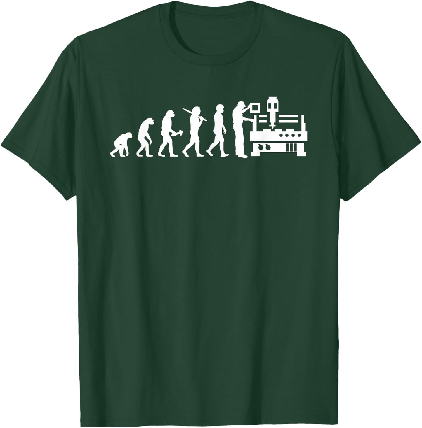 CNC Operator Evolution CNC Machinist T-Shirt - T-Shirt | Forest