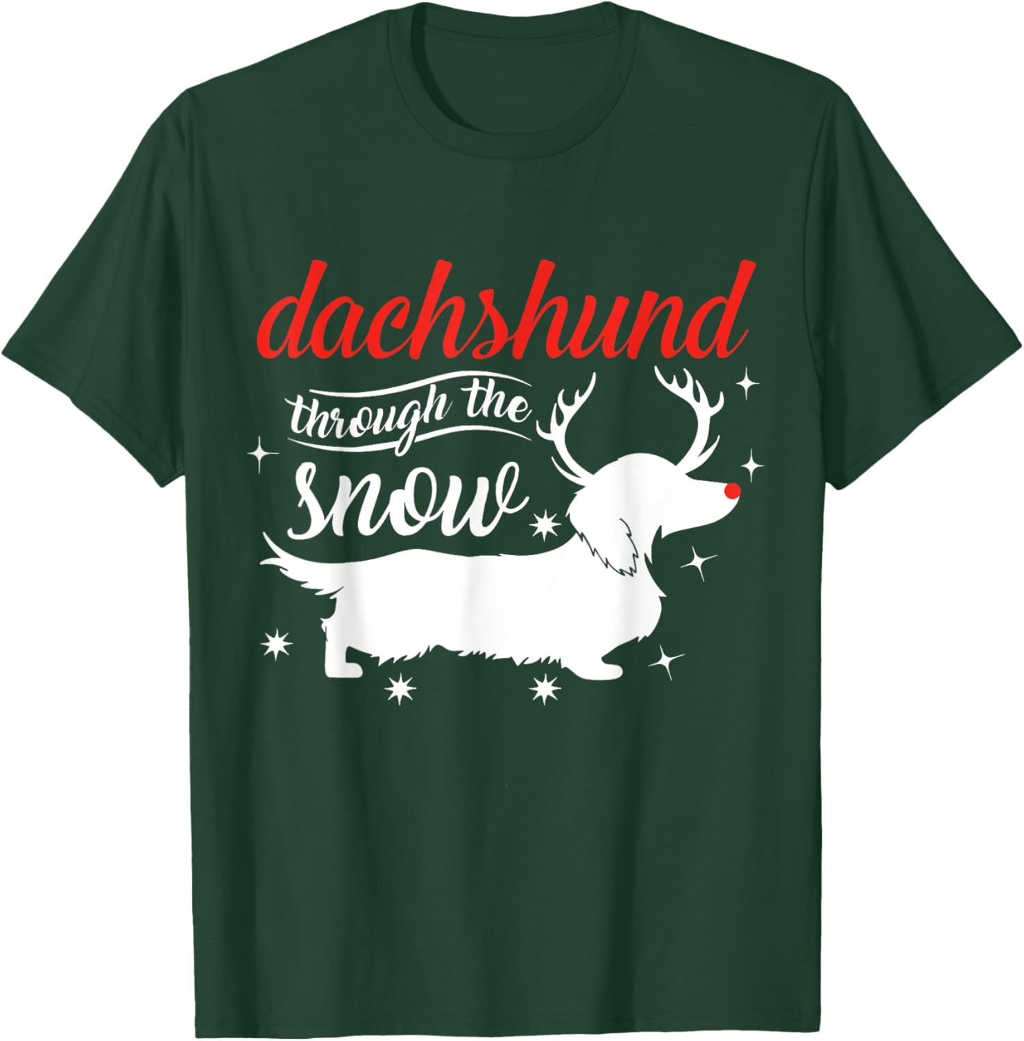 Dachshund Dog Through the Snow Weiner Dachshund T-Shirt - T-Shirt | Forest