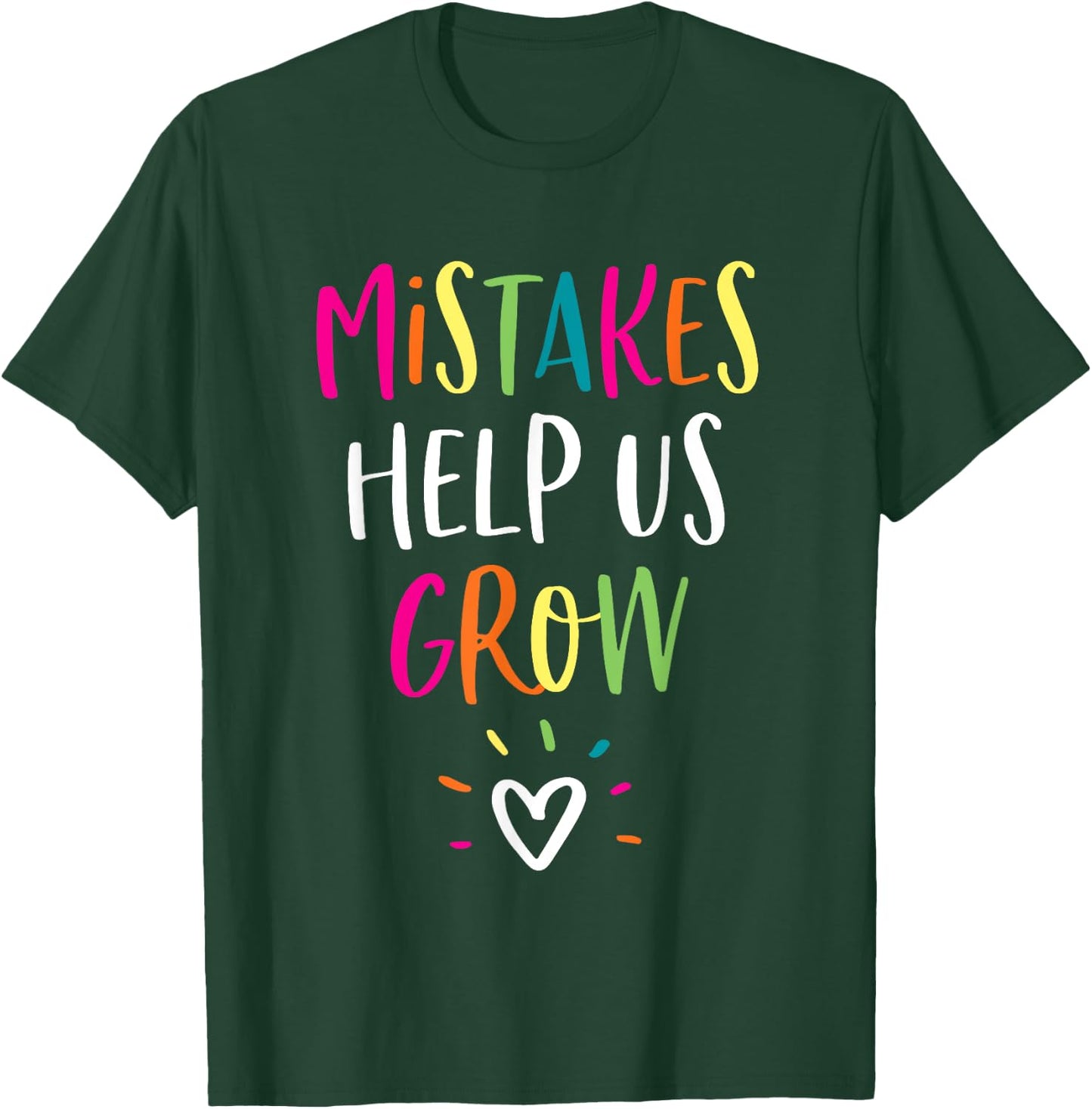 Growth Mindset Positive Back to School Teacher Student T-Shirt - T-Shirt | Forest