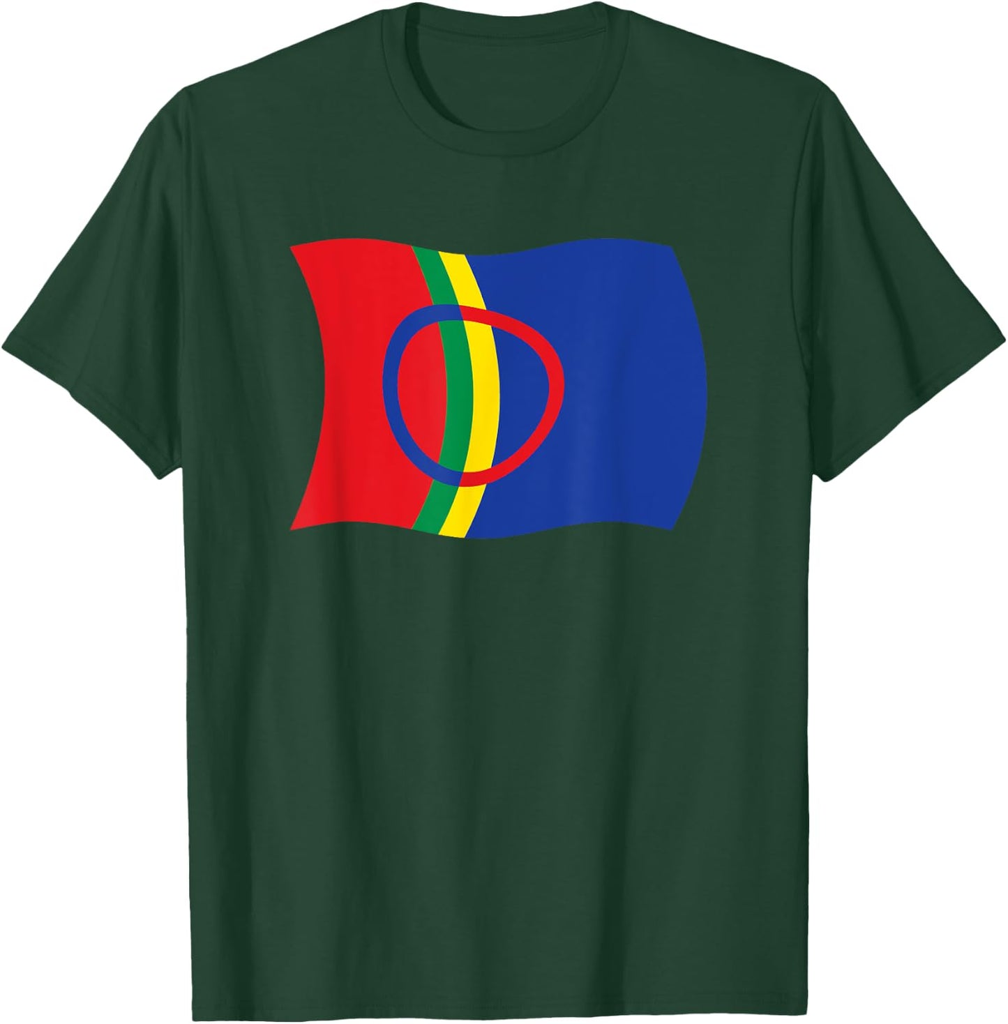 Wavy Flag of the Sami People Lapland Sapmi Norway Shirt T-Shirt - T-Shirt | Forest