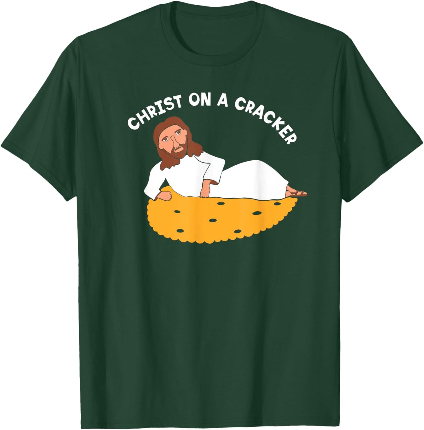 Christ on a Cracker Funny Cartoon Jesus Graphic T-Shirt - T-Shirt | Forest