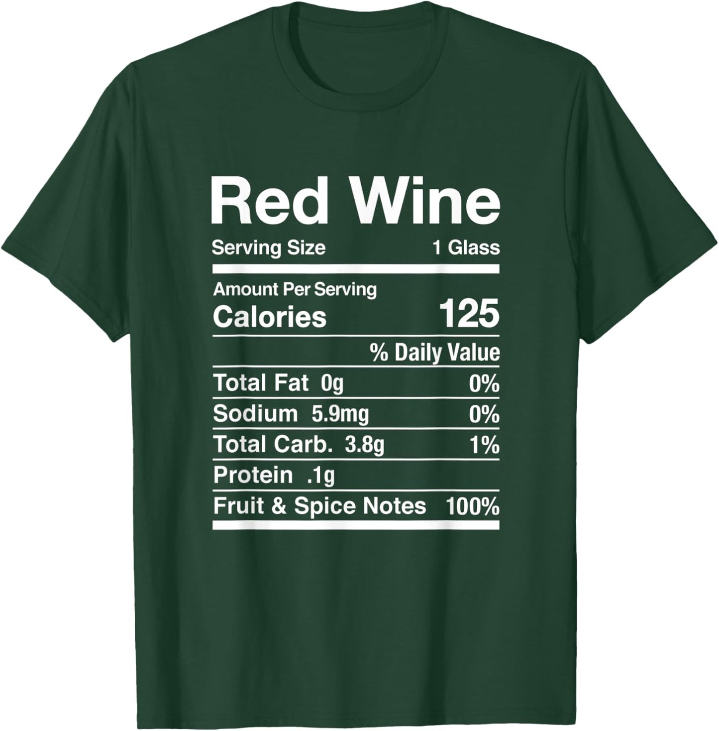 Red Wine Nutrition Facts Thanksgiving Matching T-Shirt - T-Shirt | Forest