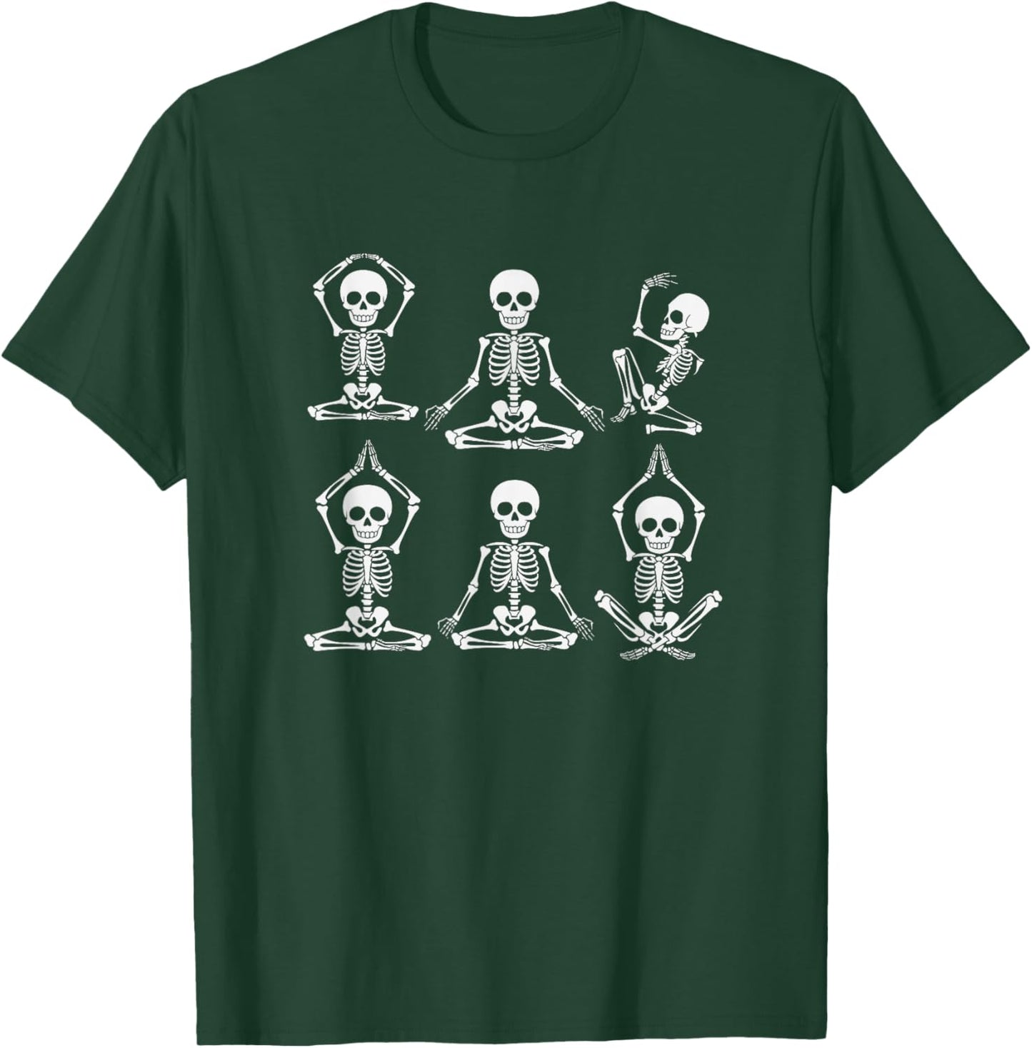 Yoga Skeleton Meditation Skeleton Halloween T-Shirt - T-Shirt | Forest