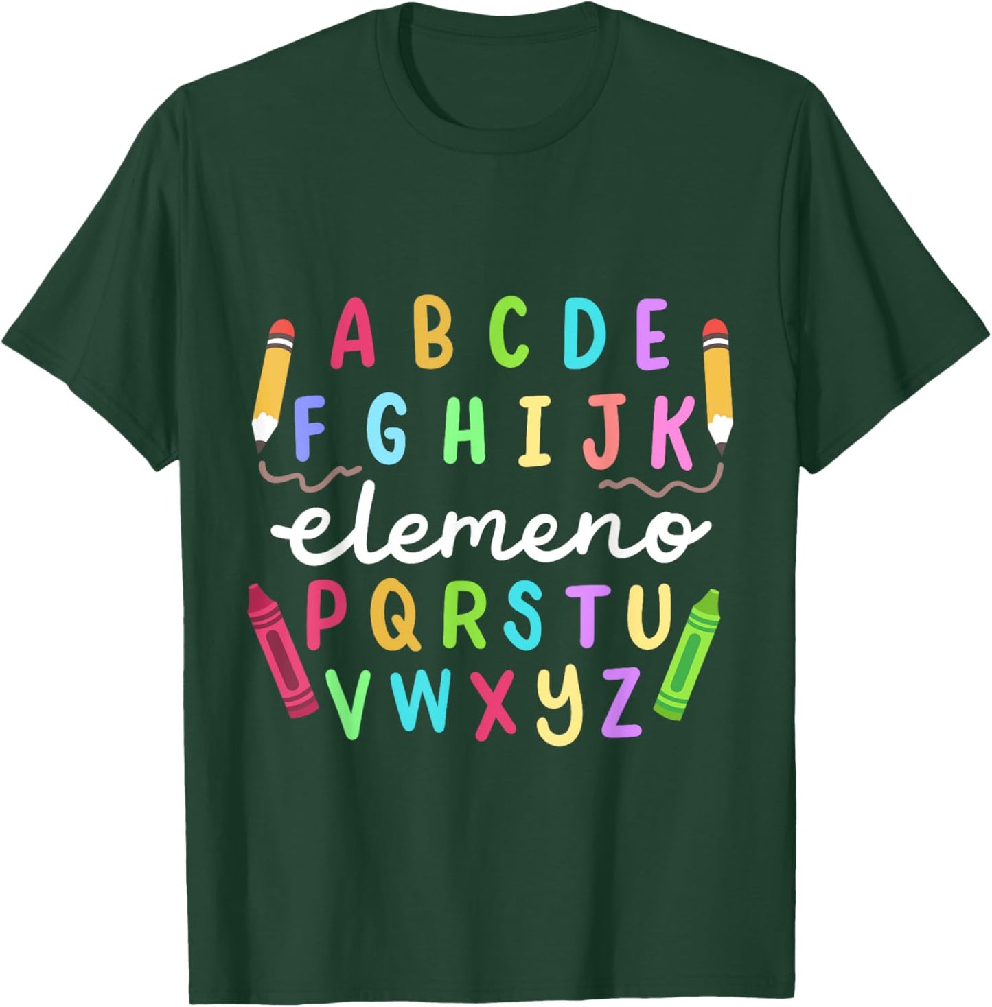ABC Alphabet Elemeno Happy First Day Of School Teachers Kids T-Shirt - T-Shirt | Forest
