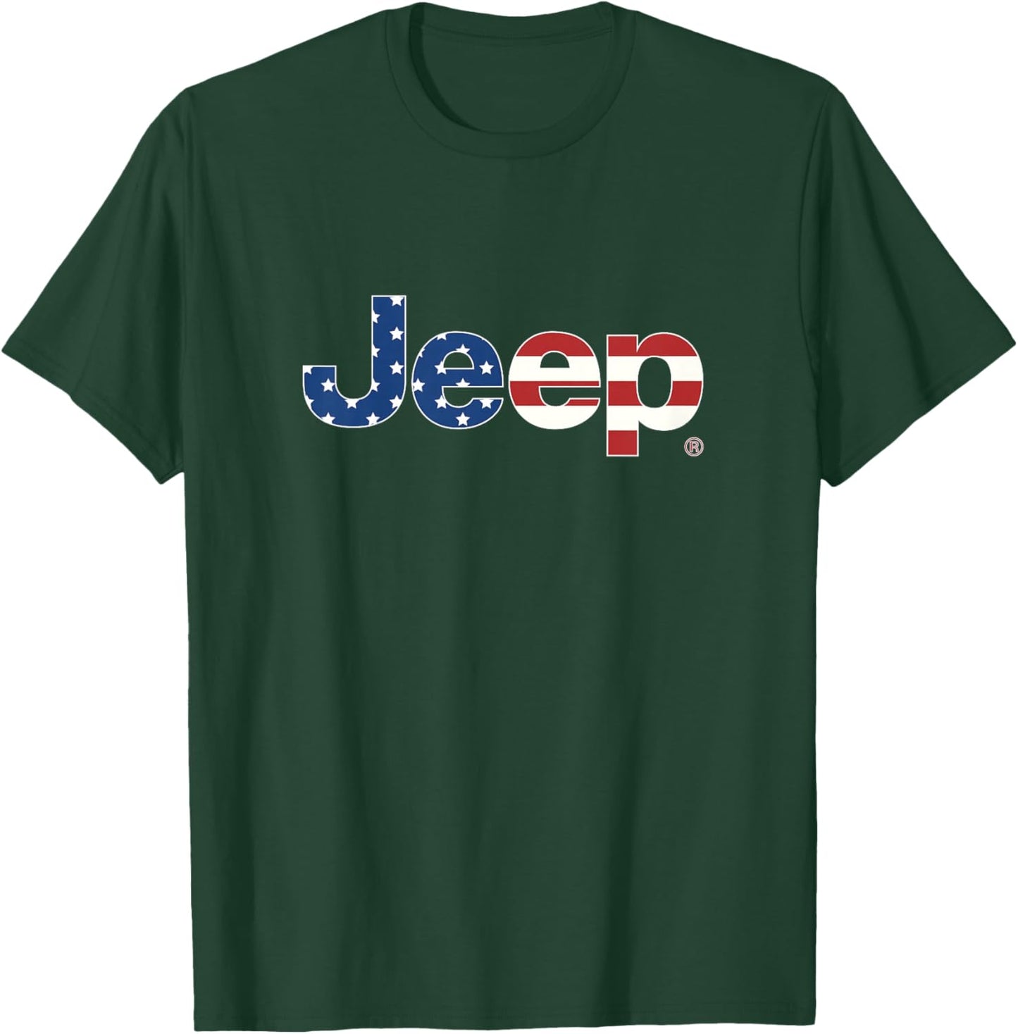 Kids Jeep Flag Wordmark Logo Officially Licensed T-Shirt - T-Shirt | Forest